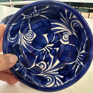 Vintage - Handcrafted Blue Ceramic Bowl